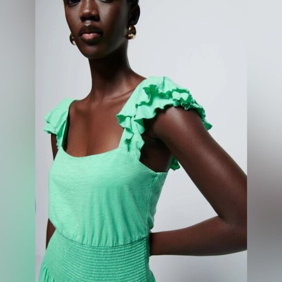 NWT Size L  Nation LTD Brittini SmockedWaist Midi Dress - Picture 8 of 16